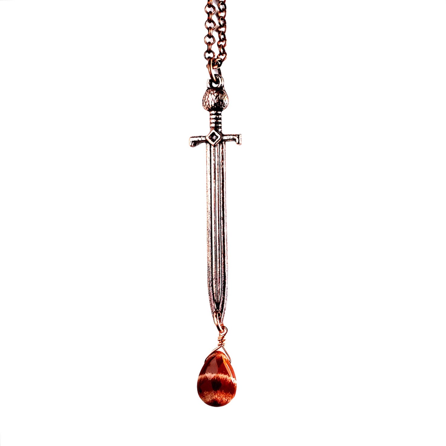 Merging Metals Double Edged Sword Necklace - Antique Copper