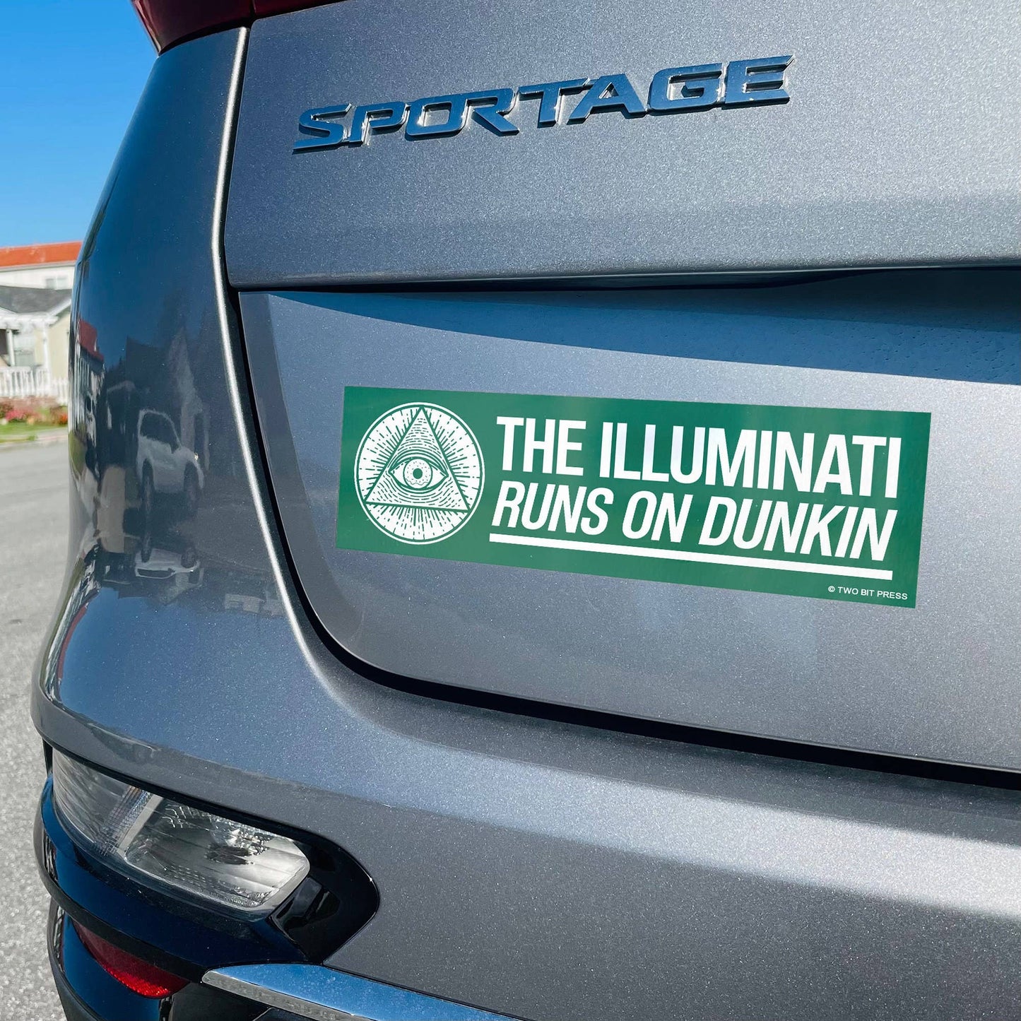 Illuminati Runs on Dunkin Bumper Sticker
