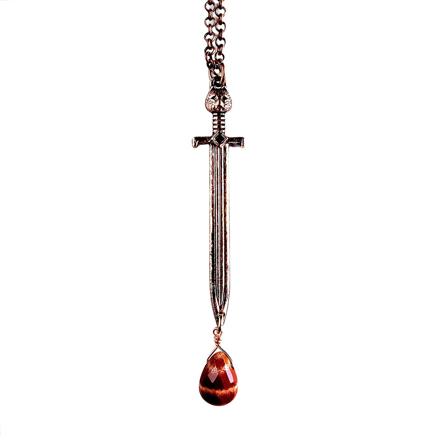 Merging Metals Double Edged Sword Necklace - Antique Copper