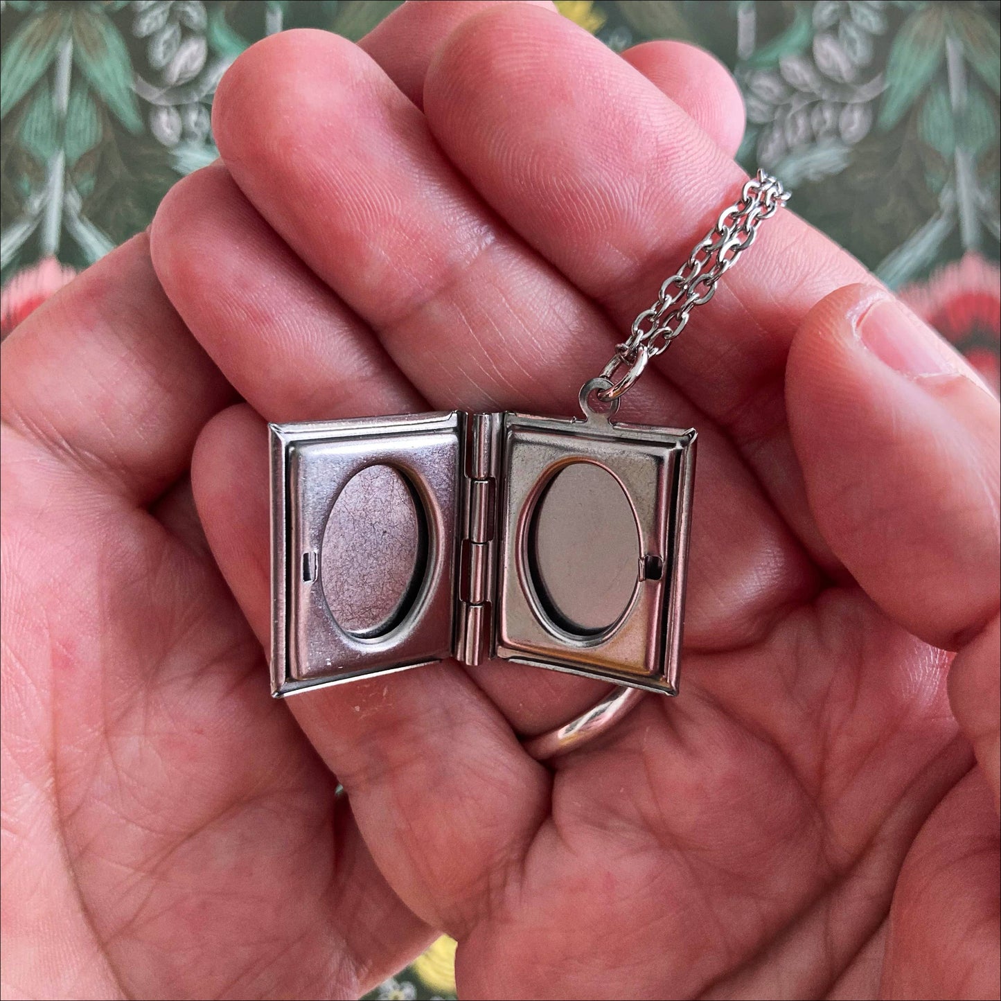 Book Locket Alice In Wonderland - Blue with Caterpillar