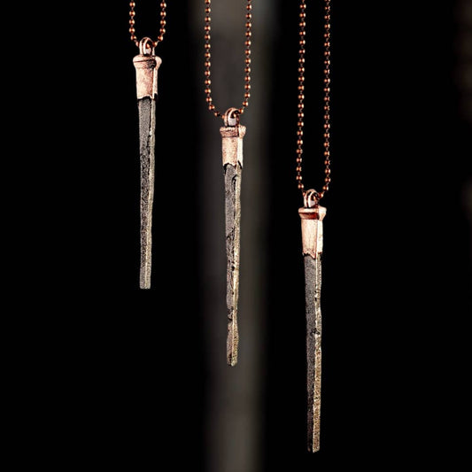 Coffin Nail Necklace - Antique Copper by Merging Metals