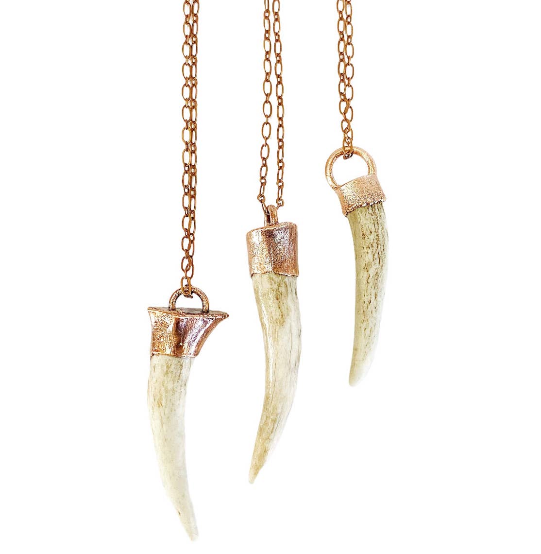 Naturally Shed Antler Necklace by Merging Metals