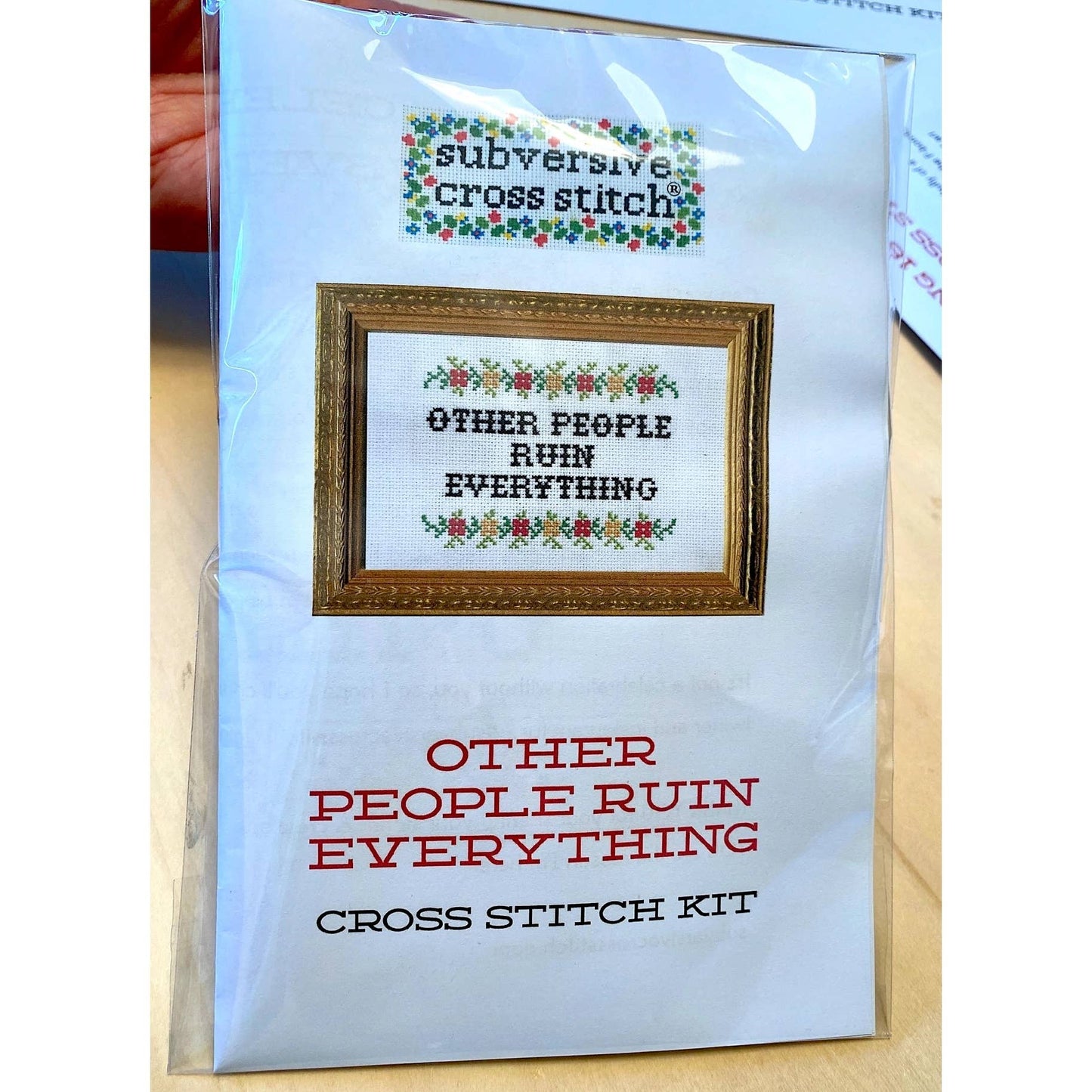 Subversive Cross Stitch Kit: Live, Laugh, Toaster Bath