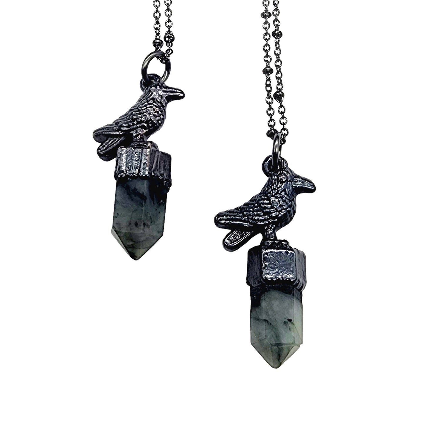 Crystal Crow Necklace - Emerald