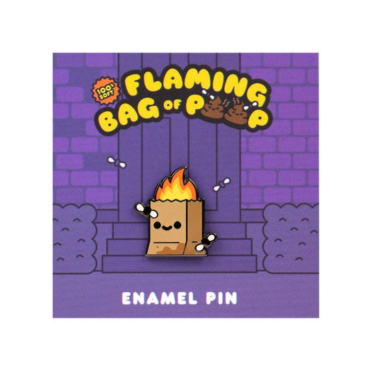 100%Soft Flaming Bag of Poop Enamel Pin