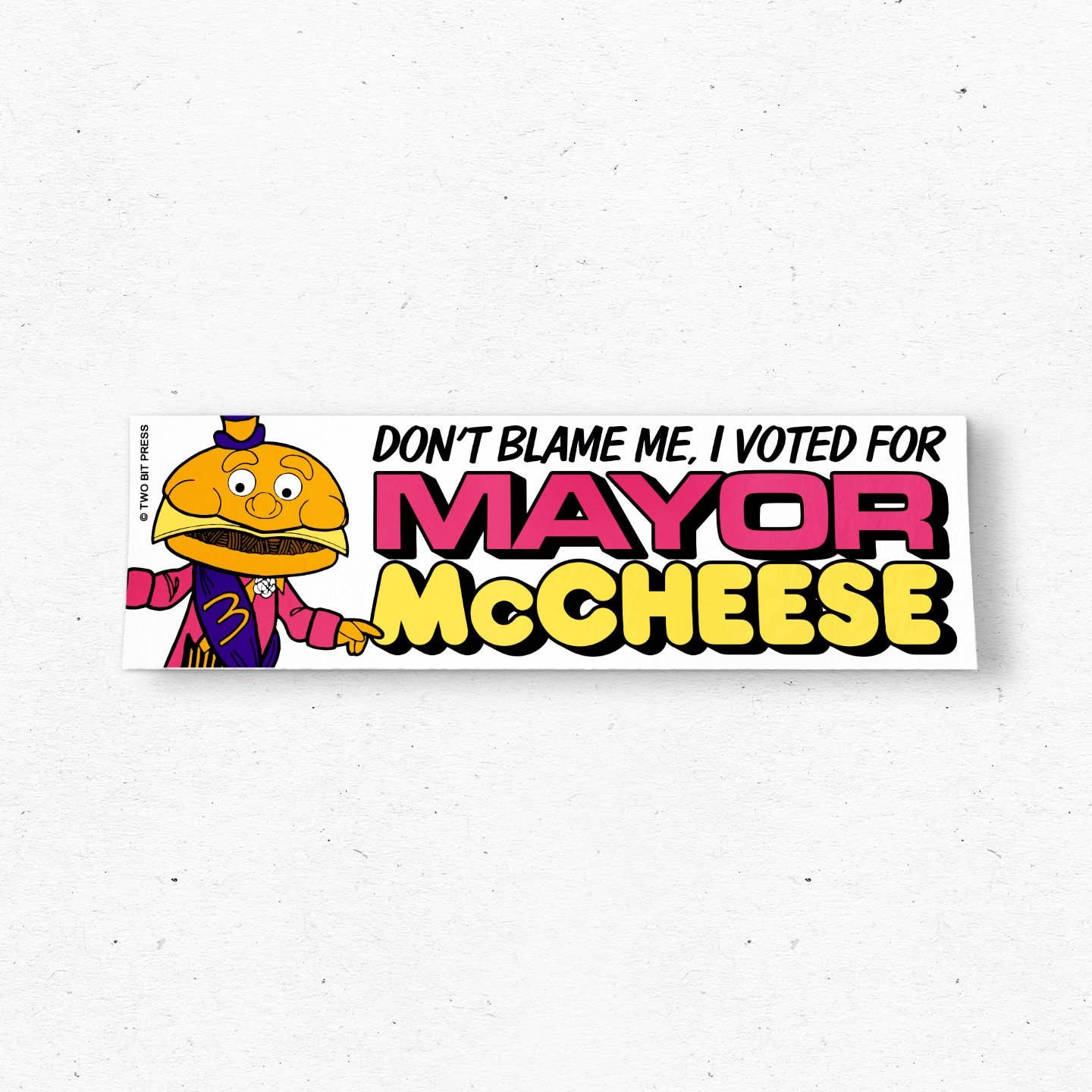 I Voted for MAYOR MCCHEESE Bumper Sticker