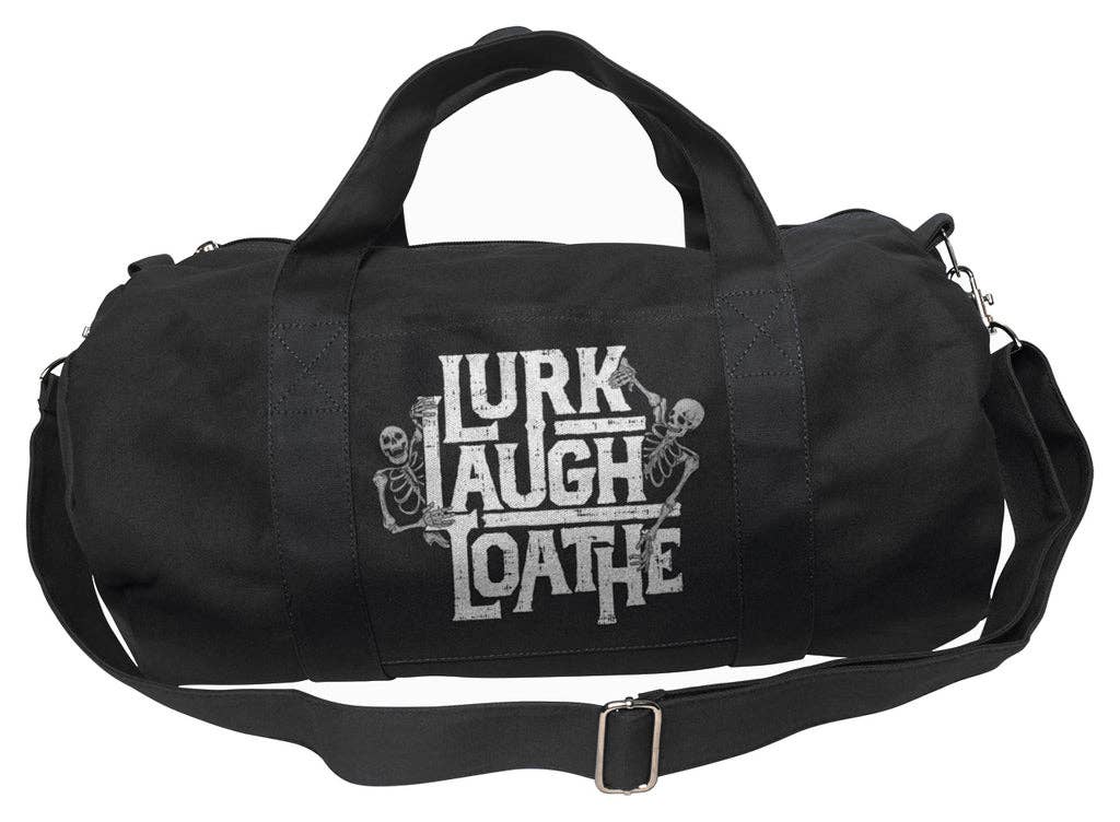 Lurk Laugh Loathe Duffel Bag by Boredwalk