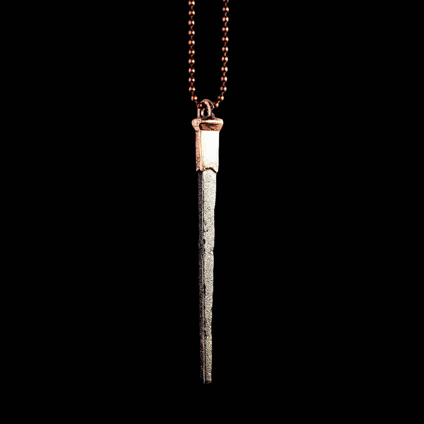 Coffin Nail Necklace - Antique Copper by Merging Metals