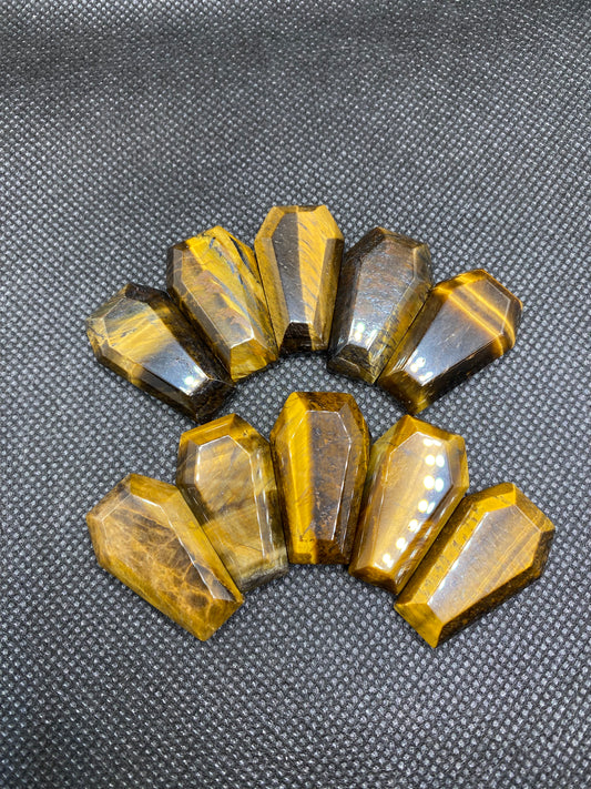 Tiger Eye Coffin Gemstones 1 Inch - Blind Pick