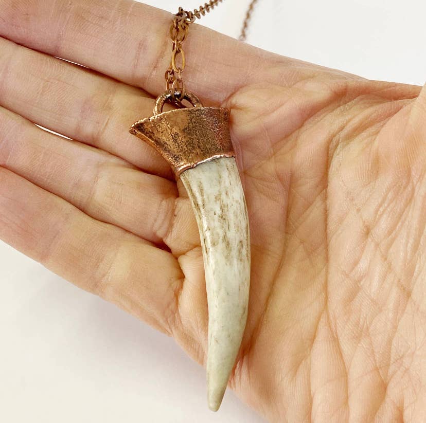 Naturally Shed Antler Necklace by Merging Metals