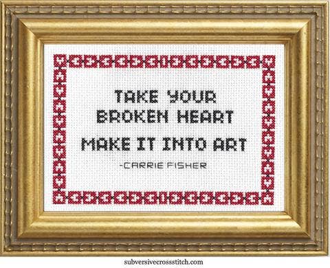 Subversive Cross Stitch Kit: Take Your Broken Heart, Make It Into Art