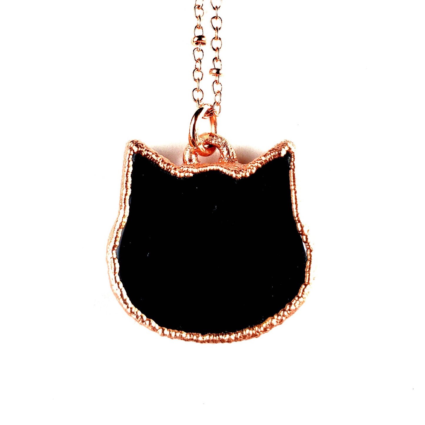 Obsidian Cat Necklace by Merging Metals