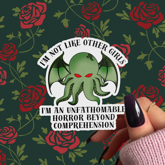 Pretty Toxic Stickers Cthulhu - Not Like Other Girls 3in Sticker