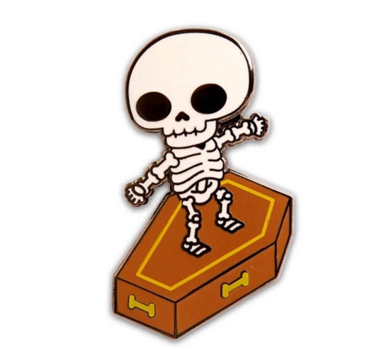 Skull Surfer Enamel Pin