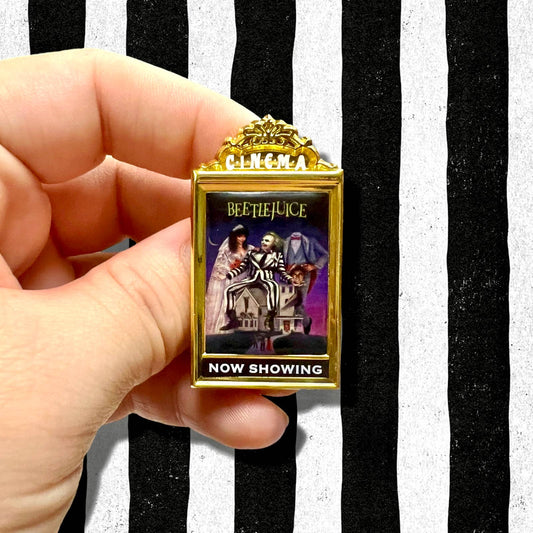 Beetlejuice Cinema Poster (1988) Enamel Pin - Halloween