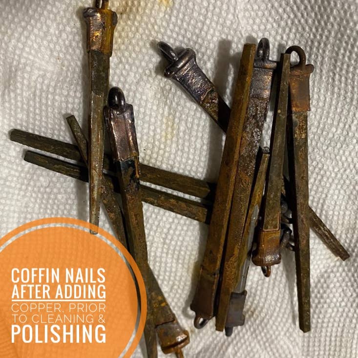 Coffin Nail Necklace - Antique Copper by Merging Metals